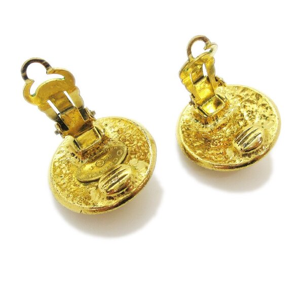 Chanel Button Earrings Clip-On Gold - Picture 4 of 4